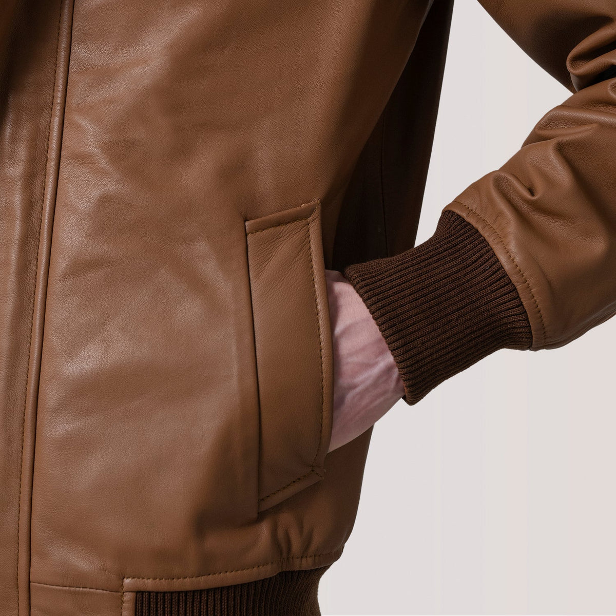 
Lester Brun Suede Bomberjacka i Läder för Herr – alternate product view 6