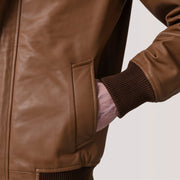 
Lester Brun Suede Bomberjacka i Läder för Herr – alternate product view 6