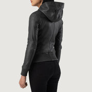 Luna Hooded Bomberjacka i Läder för Dam – alternate product view 5