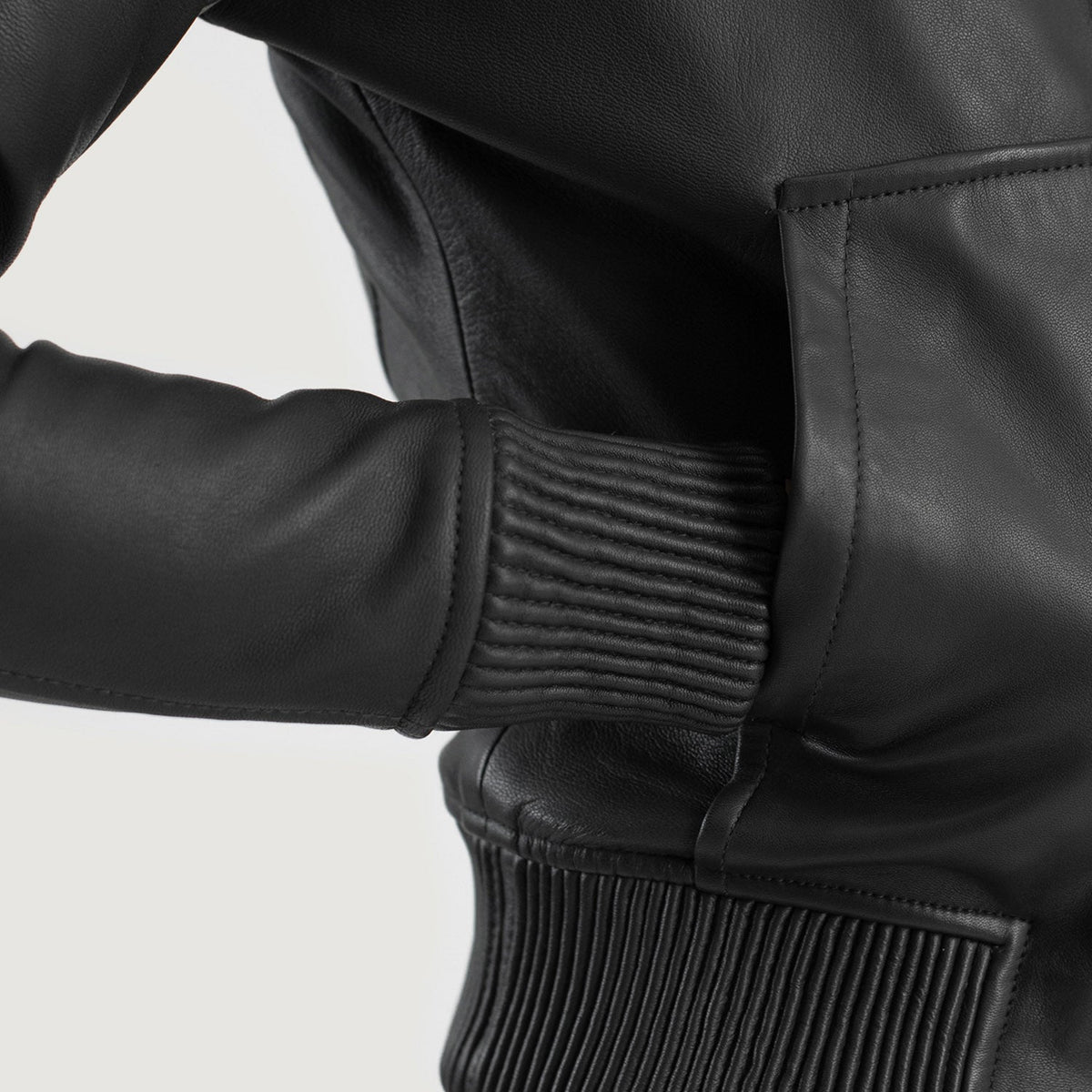Luna Hooded Bomberjacka i Läder för Dam – alternate product view 6