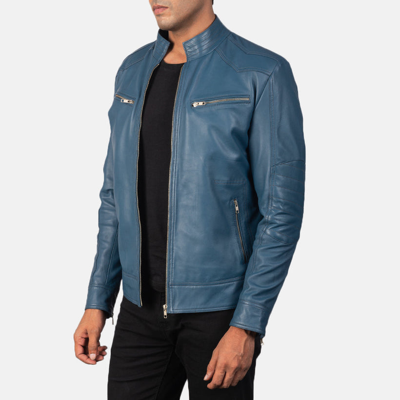 Mack Blue Bikerjacka i Läder för Herr