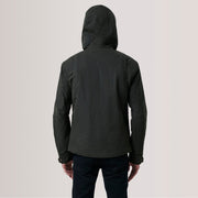 Close-Up Detail of Hooded &amp; Zipper with placket Hardware on Marlo Olive Canvas Hooded Work Läderjacka för Herr For Men