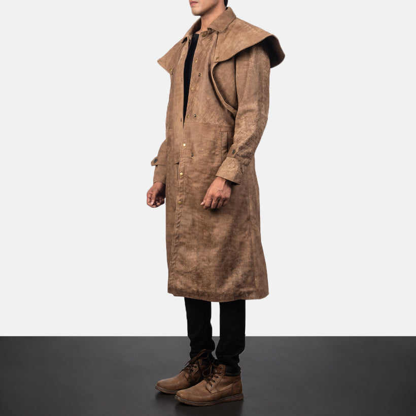 Maverick Brun Leather Duster för Herr