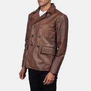 
Brown Cowhide leather Blazer - Bakifrån med perfekt axelpassform och ren fåll