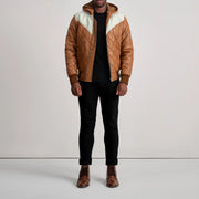 
Norman Läderjacka Ljusbrun Puffer Läderjacka för Herr – alternate product view 3