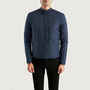 Men's Nyle Quilted Windbreaker Läderjacka för Herr - Lateral Side Profile View Showing Sleeve Cut &amp; Athletic Taper Fit