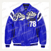 
Encrusted Varsity Läderjacka (Navy) för Dam
