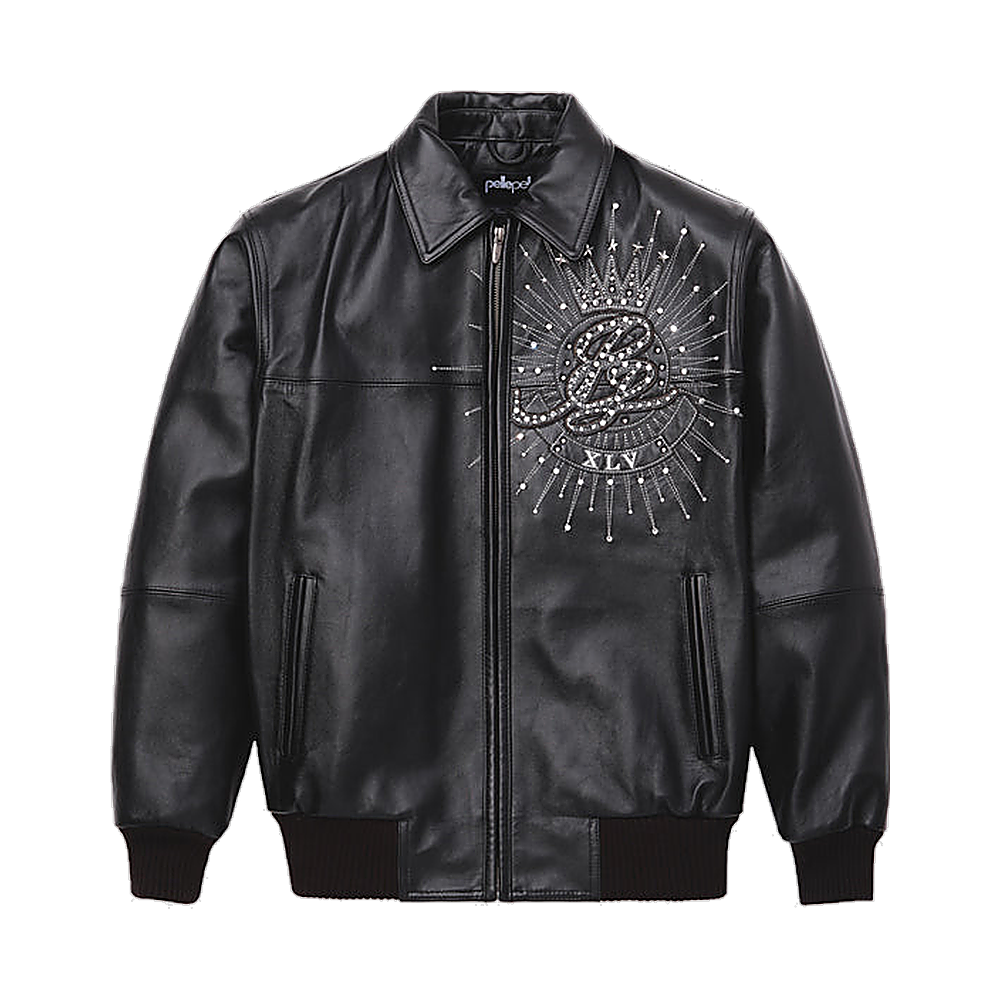 
Premium Embroidered Läderjacka för Dam