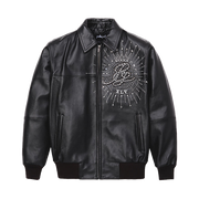 
Premium Embroidered Läderjacka för Dam