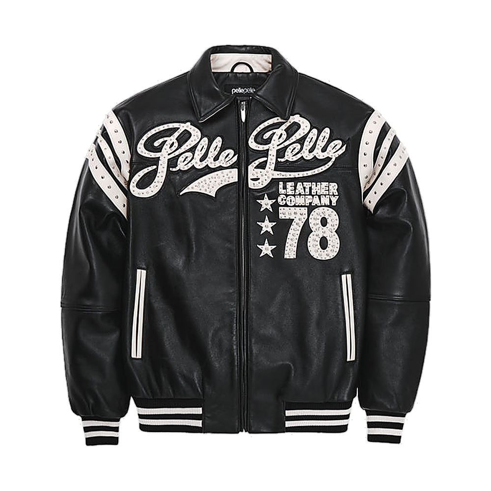 
Encrusted Varsity Läderjacka för Dam