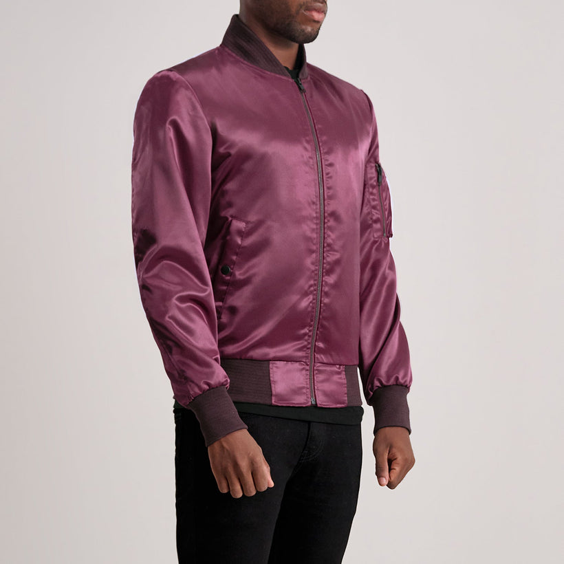 Quinton MA-1 Maroon Bomberjacka i Läder för Herr