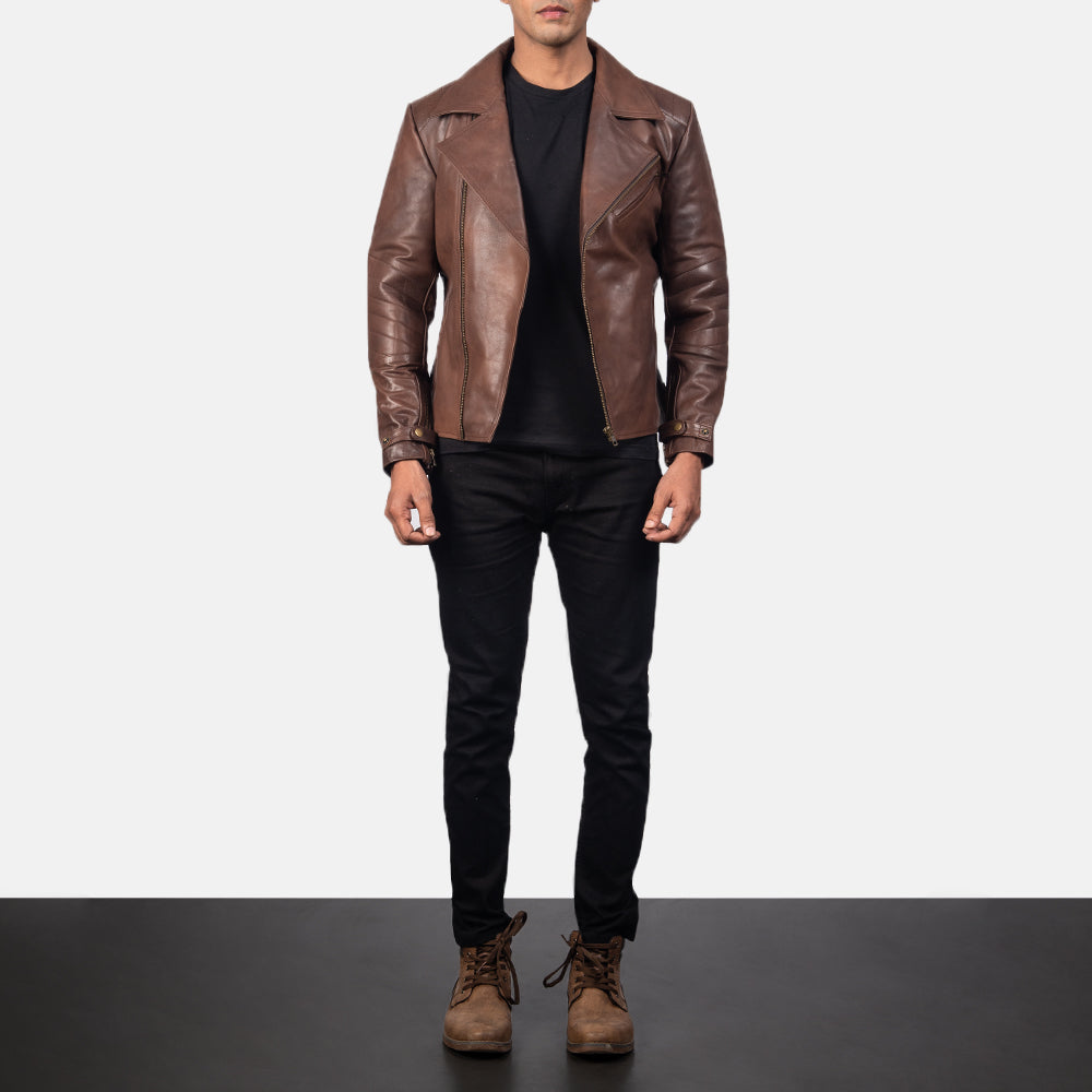Raiden Bikerjacka i Läder för Herr – alternate product view 4