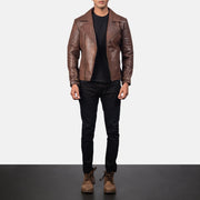 Raiden Bikerjacka i Läder för Herr – alternate product view 4