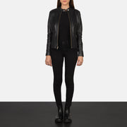 Rave Brun Bikerjacka i Läder för Dam – alternate product view 4