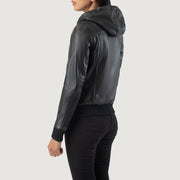 
Rebella Hooded Bomberjacka i Läder för Dam – alternate product view 5