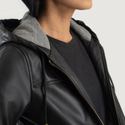 
Rebella Hooded Bomberjacka i Läder för Dam – alternate product view 6