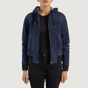 
Rebella Hooded Bomberjacka i Läder för Dam – alternate product view 1