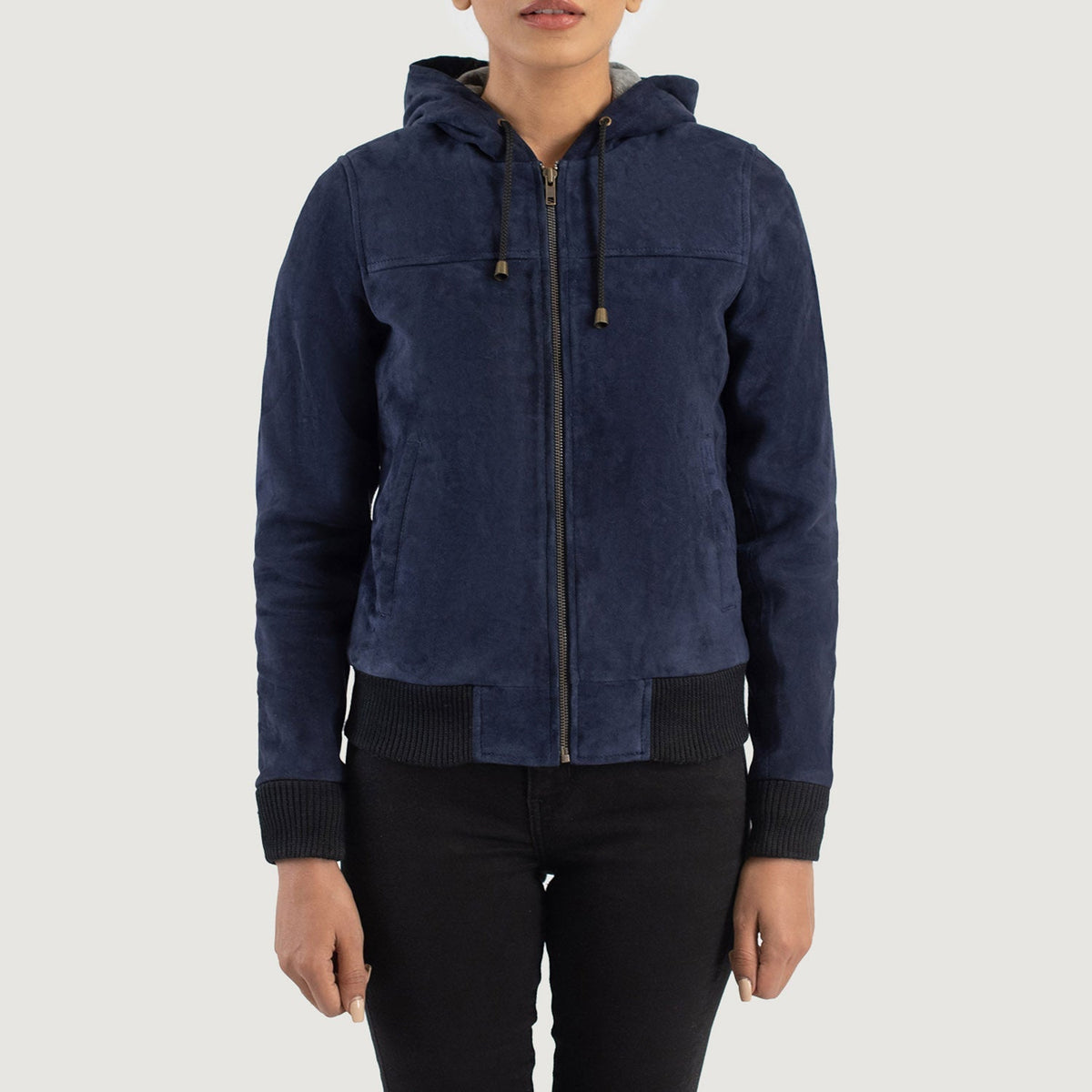 
Rebella Hooded Bomberjacka i Läder för Dam – alternate product view 4
