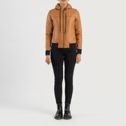 
Rebella Hooded Bomberjacka i Läder för Dam – alternate product view 3