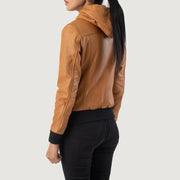 
Rebella Hooded Bomberjacka i Läder för Dam – alternate product view 5