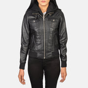 Roslyn Hooded Bomberjacka i Läder för Dam – alternate product view 4