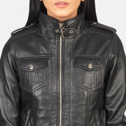 Roslyn Hooded Bomberjacka i Läder för Dam – alternate product view 6
