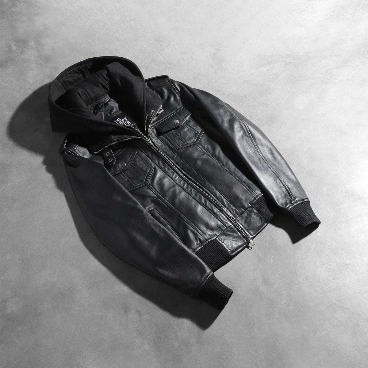 Roslyn Hooded Bomberjacka i Läder för Dam – alternate product view 7