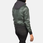 Roslyn Hooded Bomberjacka i Läder för Dam – alternate product view 5