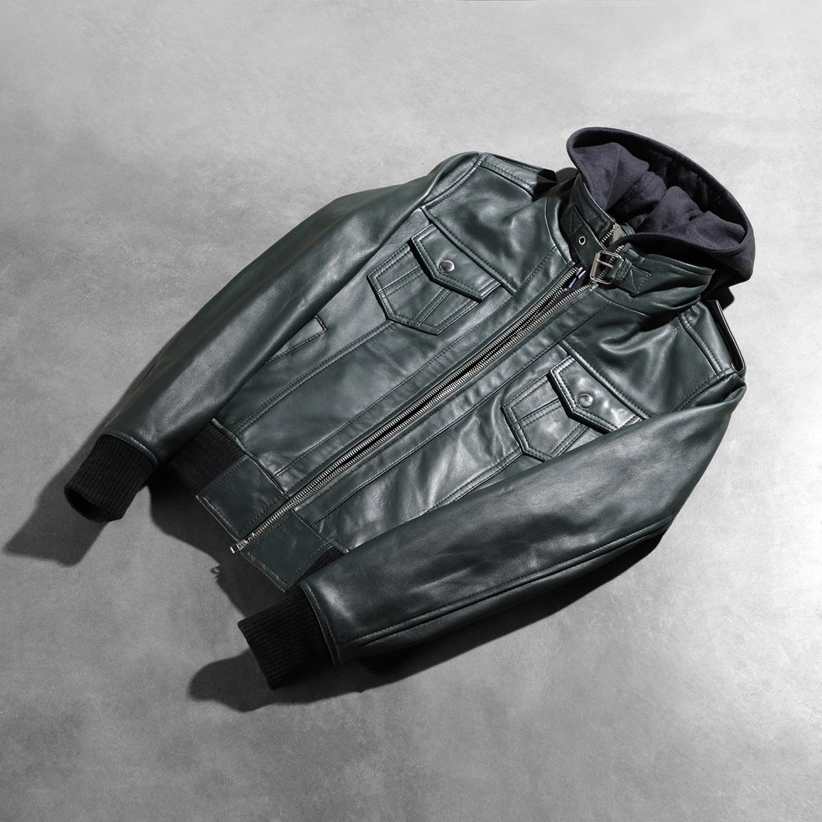 Roslyn Hooded Bomberjacka i Läder för Dam – alternate product view 8
