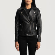 Rumy Maroon Bikerjacka i Läder för Dam – alternate product view 4
