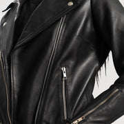 Rumy Maroon Bikerjacka i Läder för Dam – alternate product view 6