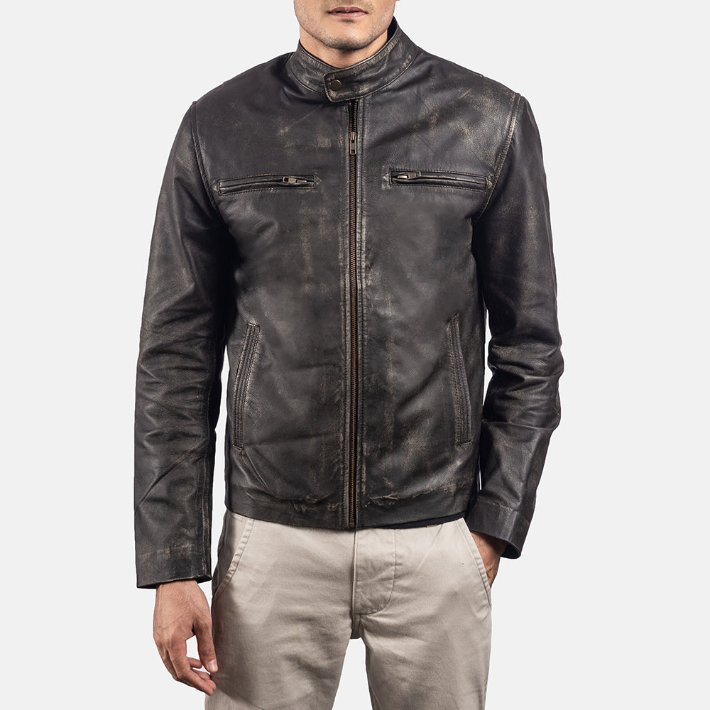 
Rustic Bikerjacka i Läder för Herr – alternate product view 3