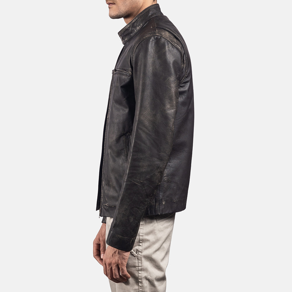 
Rustic Bikerjacka i Läder för Herr – alternate product view 4
