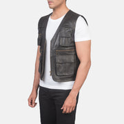
Brown Sheepskin leather Vest - Bakifrån med perfekt axelpassform och ren fåll