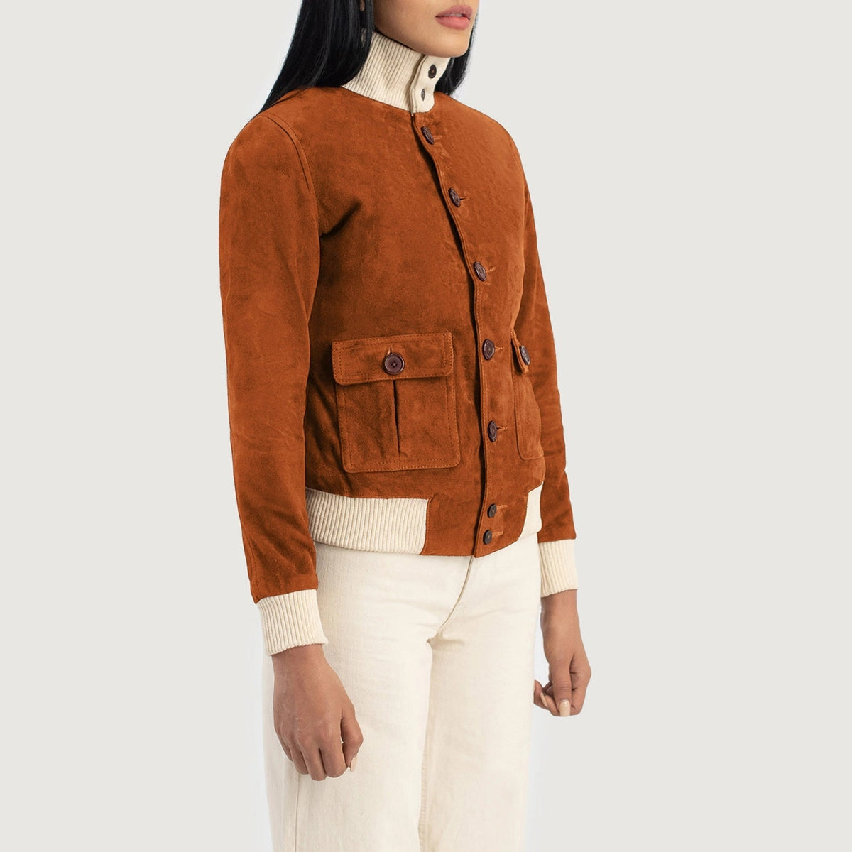 
Sasha A1 Bomberjacka i Läder för Dam – alternate product view 2