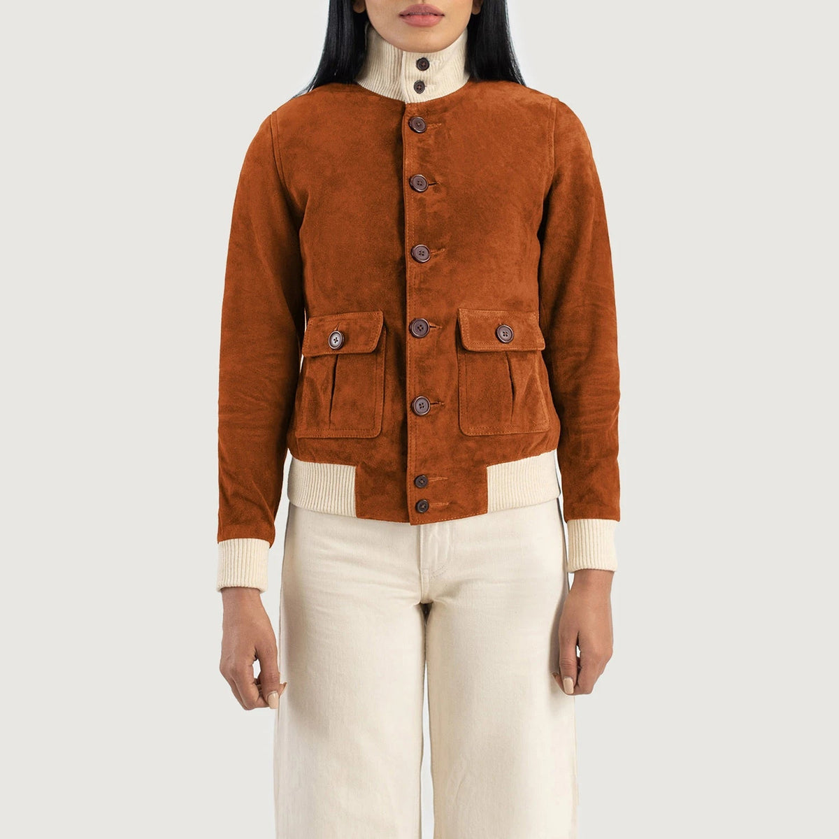 
Sasha A1 Bomberjacka i Läder för Dam – alternate product view 4