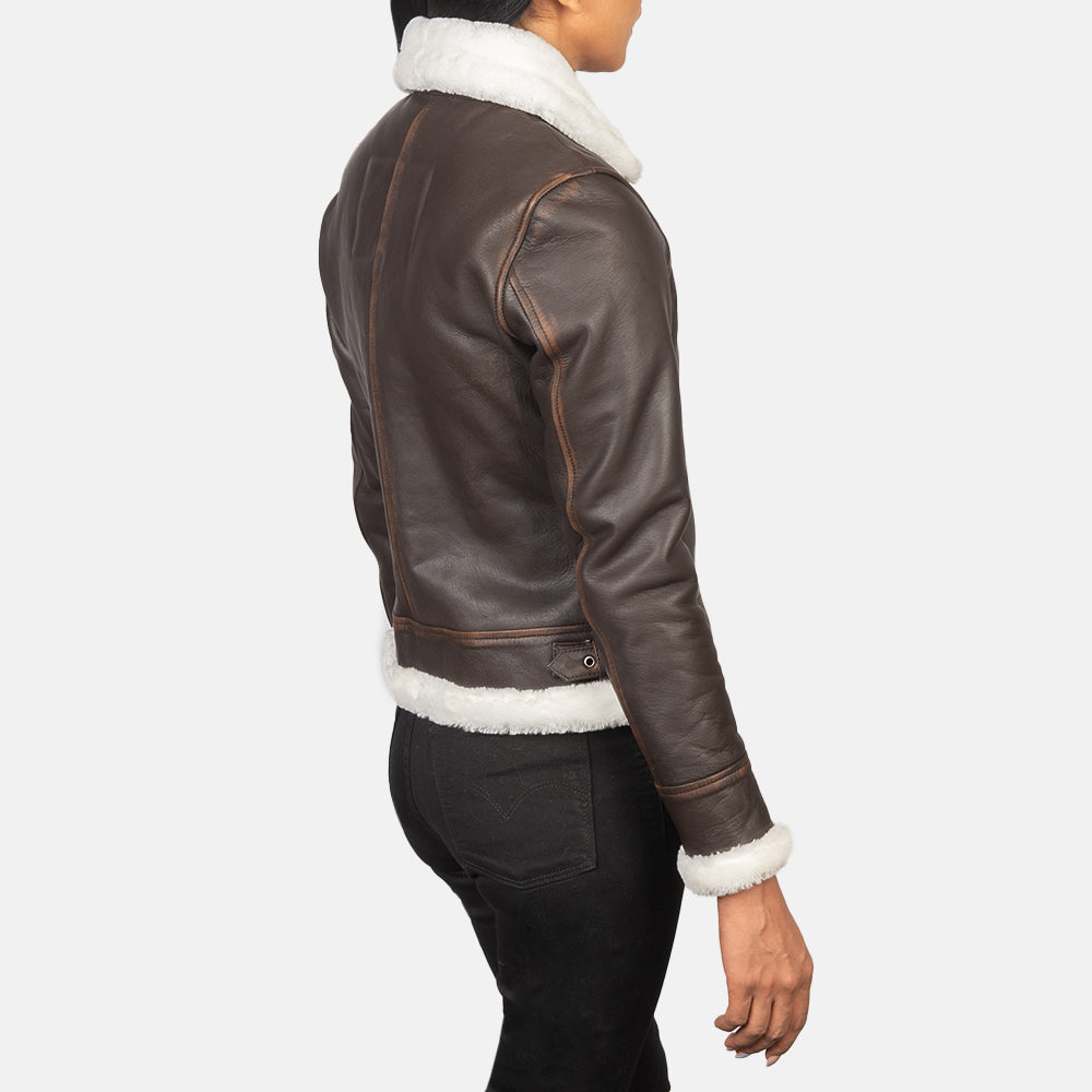
Sherilyn B-3 Svart Bomberjacka i Läder för Dam – alternate product view 5