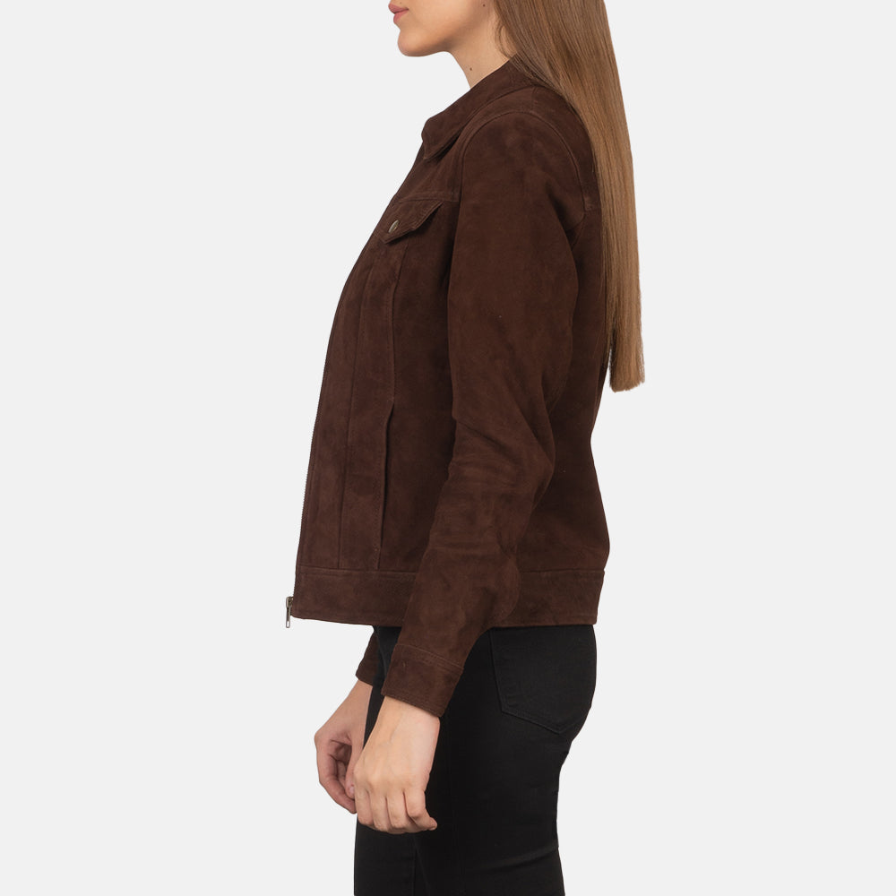 
Suzy Trucker Brun Läderjacka för Dam – alternate product view 3