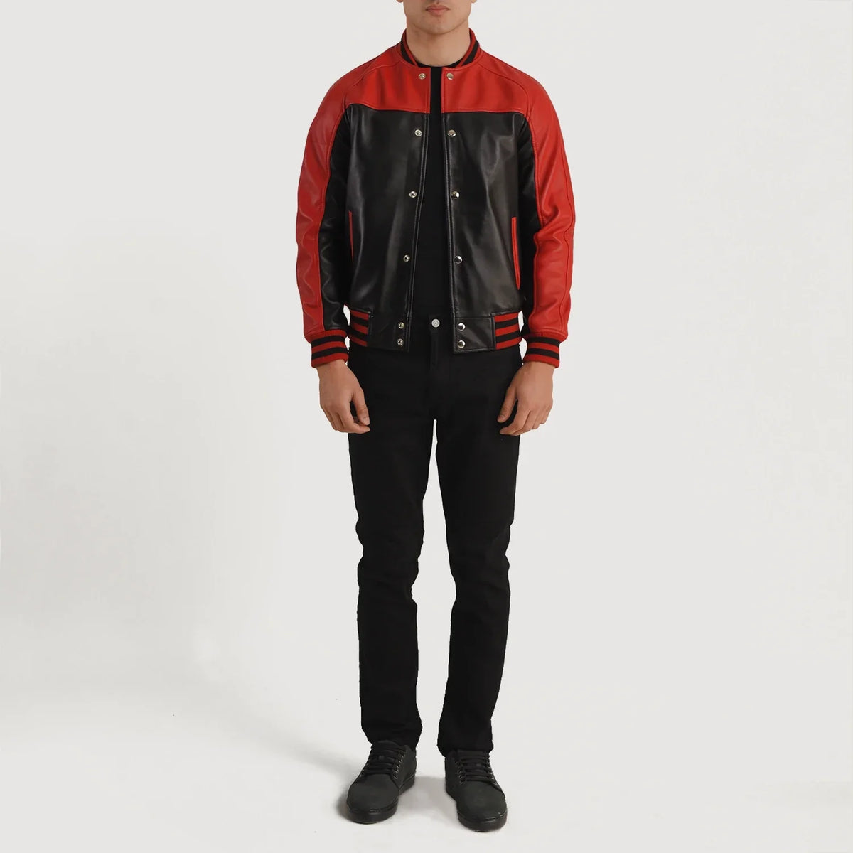 
Terrance Svart Varsity Läderjacka för Herr – alternate product view 5
