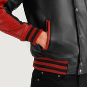 
Terrance Svart Varsity Läderjacka för Herr – alternate product view 6