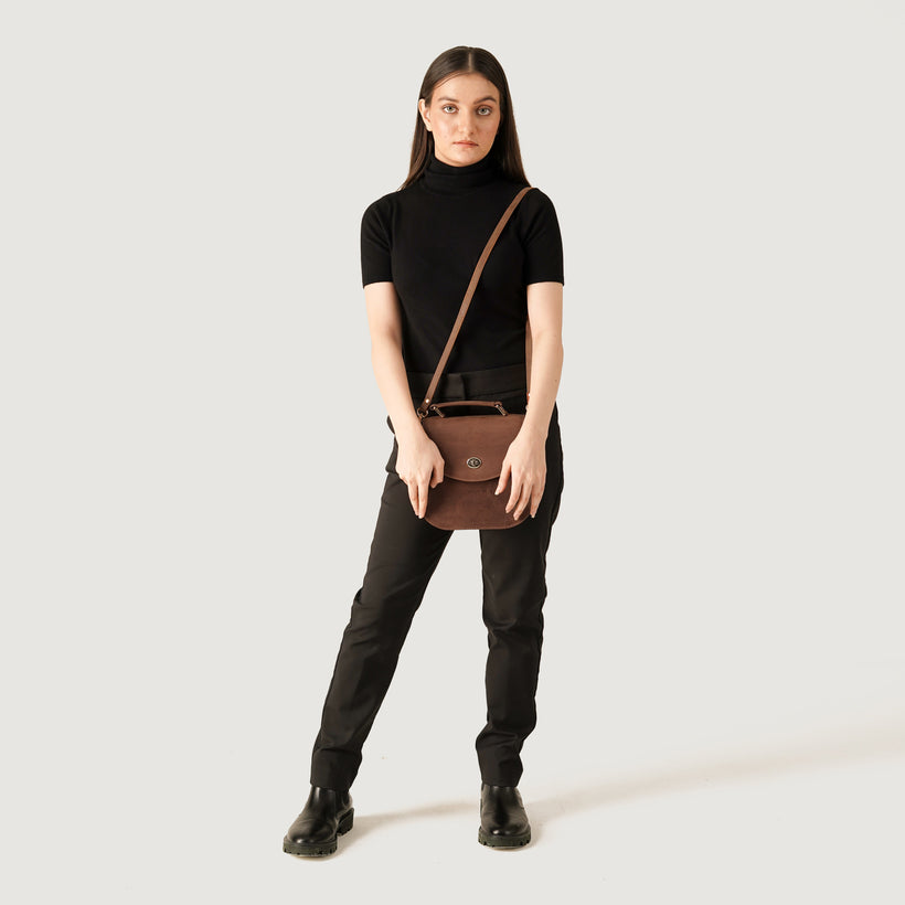 The Sandra Vintage Ljusbrun Leather Saddle Bag