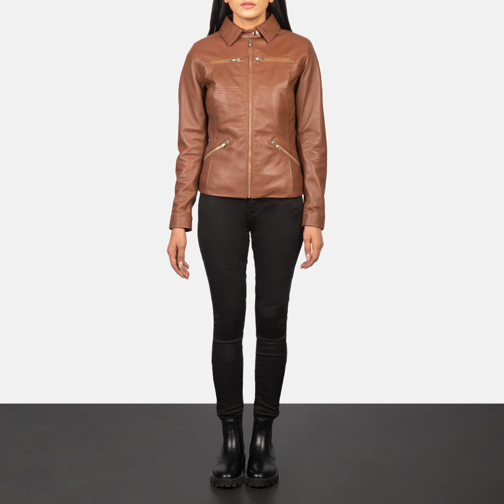 Tomachi Red Läderjacka för Dam – alternate product view 3