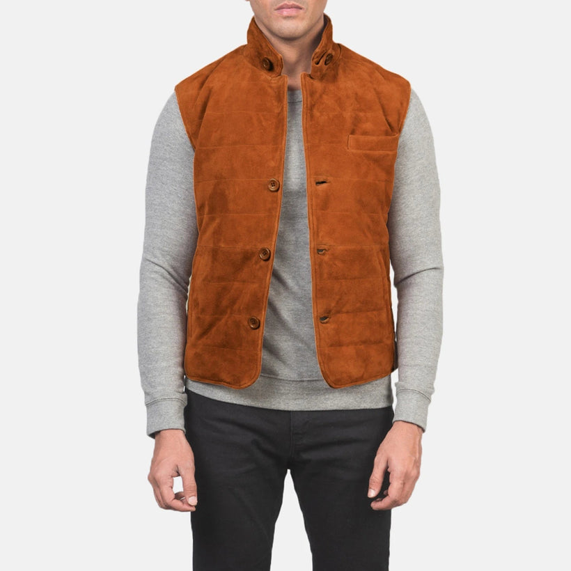 Tony Brun Suede Vest för Herr