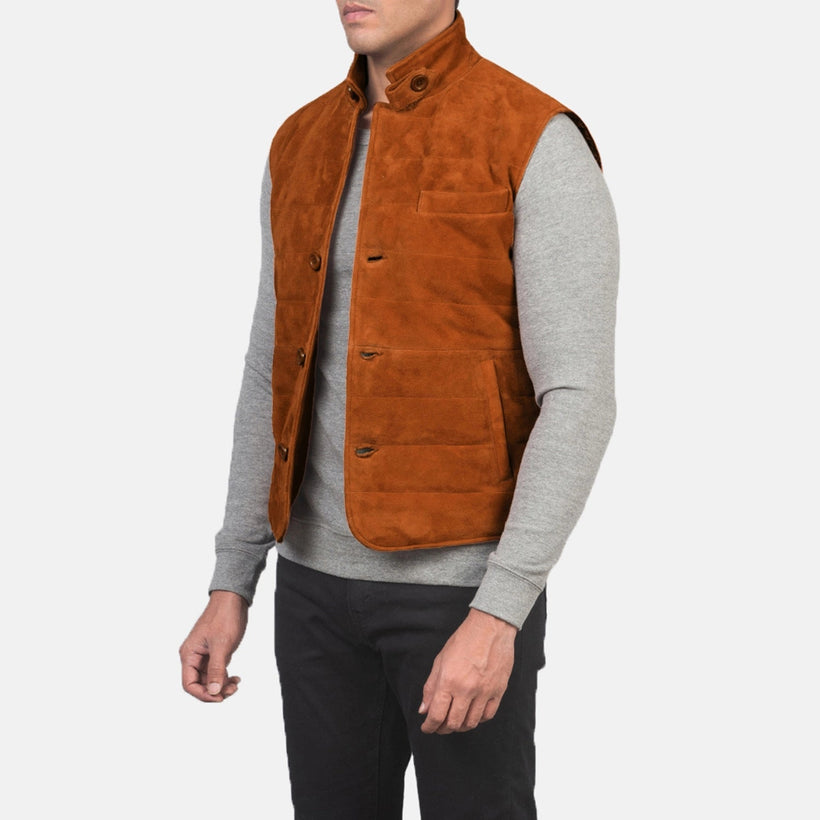 Tony Brun Suede Vest för Herr