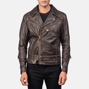 Vincent Svart Bikerjacka i Läder för Herr – alternate product view 3