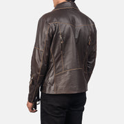 Vincent Svart Bikerjacka i Läder för Herr – alternate product view 5