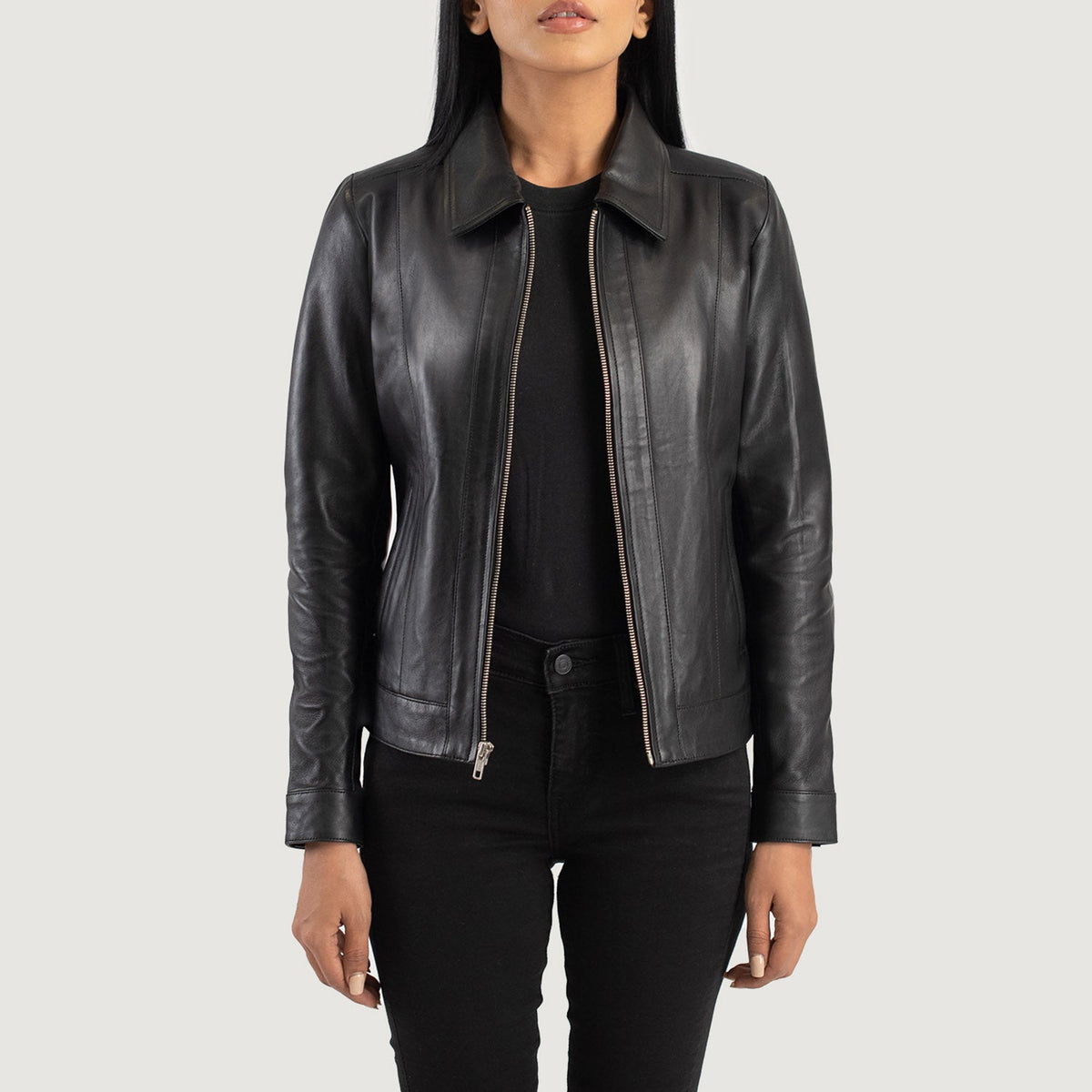 
Vixen Classic Collar Läderjacka för Dam – alternate product view 1