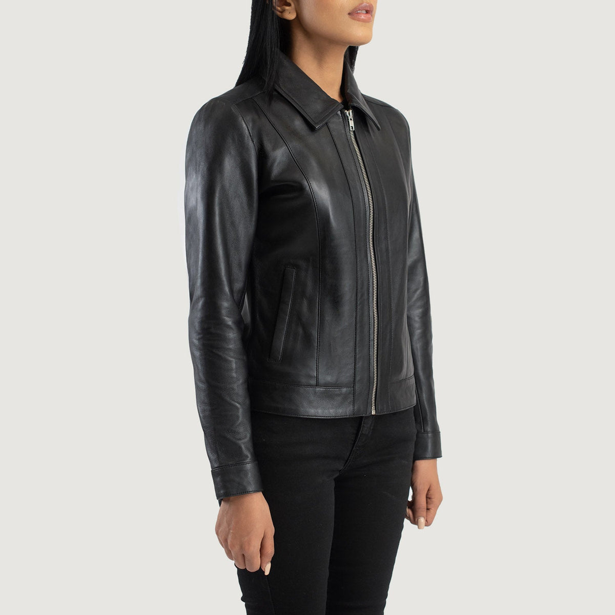 
Vixen Classic Collar Läderjacka för Dam – alternate product view 2