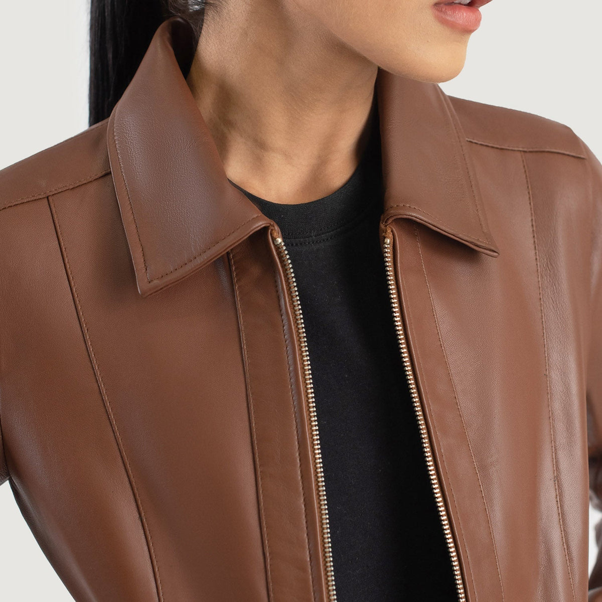 
Vixen Classic Collar Läderjacka för Dam – alternate product view 6