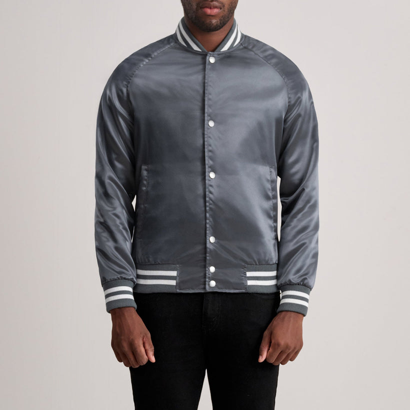 Xander Grey Varsity Läderjacka för Herr